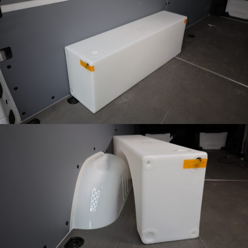 NW Conversions 24 Gallon Wheel Well Water Tank - Centered (SP-C-24)